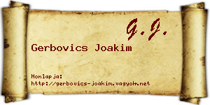 Gerbovics Joakim névjegykártya
